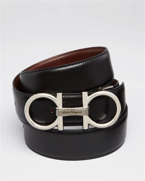 ferragamo belt on person.